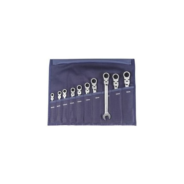 Garant Open End Wrench / Ratcheting Wrench Set, Swivel Head, 10 Pc, 8 mm to 19 mm 614814 10 - main